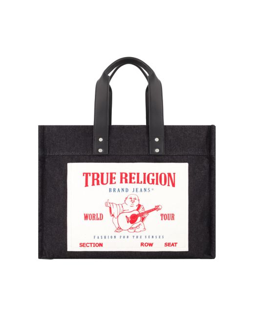 True Religion Washed Denim Extra Large Tote Bag
