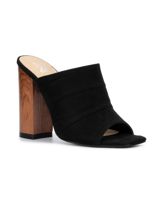 New York & Company Lacinda Faux Suede Slide Heeled Sandal