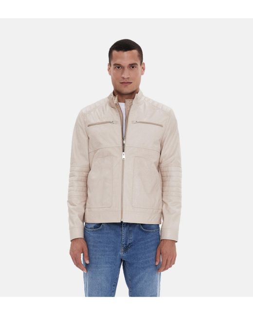 Furniq Uk Fashion Leather Jacket khaki
