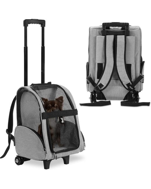 Kopeks Backpack Pet Travel Carrier with Double Wheels