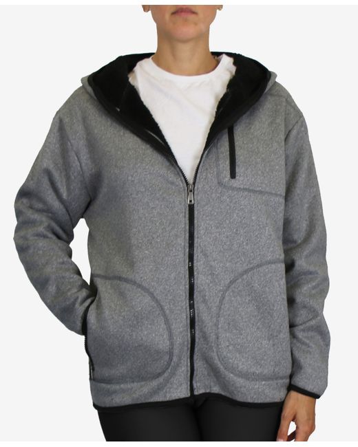 Galaxy By Harvic Loose Fit Oversize Full Zip Sherpa Lined Hoodie Fleece