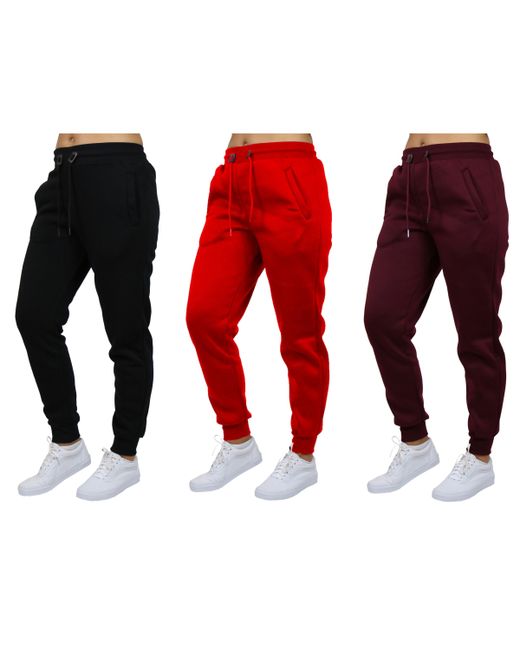 Galaxy By Harvic Loose-Fit Fleece Jogger Sweatpants-3 Pack