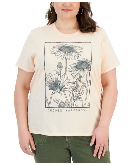 Rebellious One Trendy Plus Daisy Graphic T-Shirt
