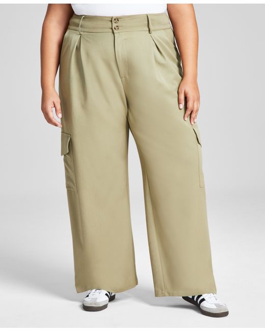 And Now This Trendy Plus Wide-Leg Pleated Cargo Pants
