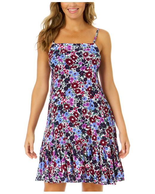 Anne Cole Print Ruffle Cover-Up Dress