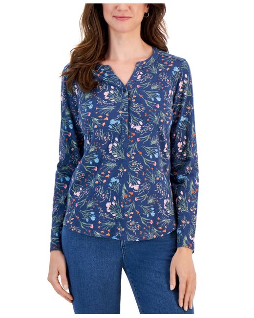 Style & Co Petite Shannon Floral Knit Top Created for