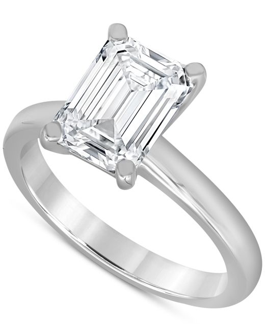 Badgley Mischka Certified Lab Grown Diamond Emerald-Cut Solitaire Engagement Ring 5 ct. t.w. 14k Gold