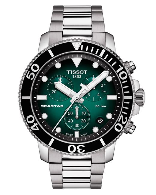 Tissot Swiss Chronograph Seastar 1000 Stainless Steel Bracelet Watch 46mm