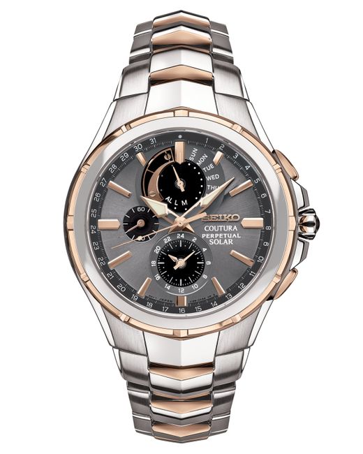 Seiko Chronograph Coutura Solar Two-Tone Stainless Steel Bracelet Watch 44mm