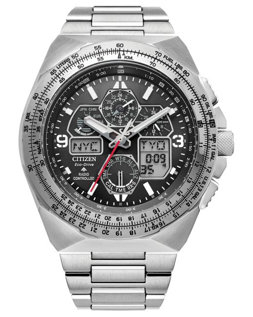 Citizen Eco-Drive Chronograph Promaster Skyhawk Stainless Steel Bracelet Watch 46mm