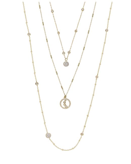 Ettika Triple Layered Crystal Detailed Necklace