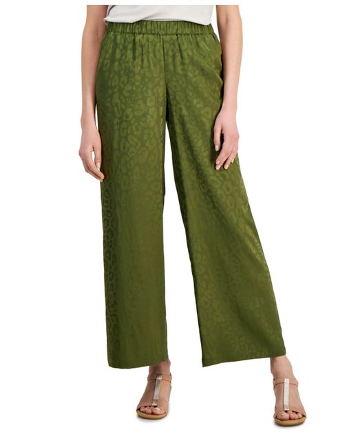 Jm Collection Satin Jacquard Wide-Leg Pants Created for Macy