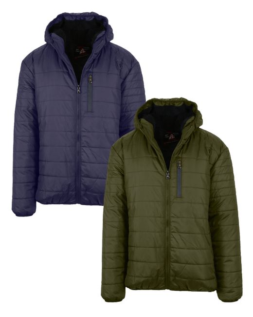 Spire By Galaxy Sherpa Lined Hooded Puffer Jacket Pack of 2