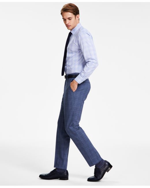 Hugo Boss by Boss Modern-Fit Plaid Wool Blend Suit Trousers