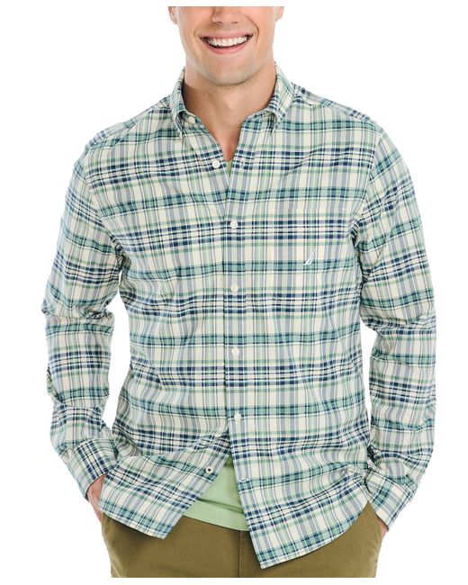 Nautica Plaid Long-Sleeve Button-Up Shirt