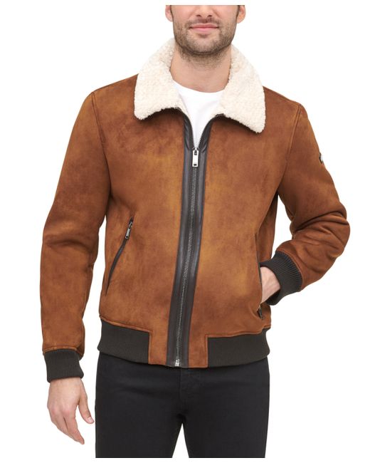 Dkny Faux Shearling Bomber Jacket with Fur Collar Created for