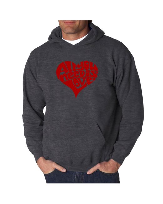 La Pop Art Word Art Hooded Sweatshirt All You Need Is Love