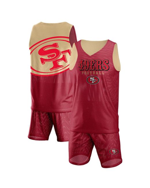 Foco San Francisco 49Ers Colorblock Mesh V-Neck and Shorts Set