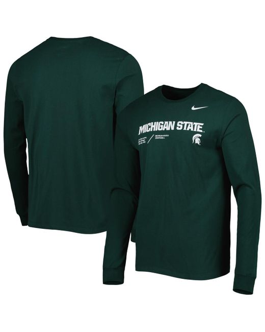 Nike Michigan State Spartans Team Practice Performance Long Sleeve T-shirt