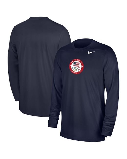 Nike Team Usa Uv Coach Long Sleeve Performance T-shirt