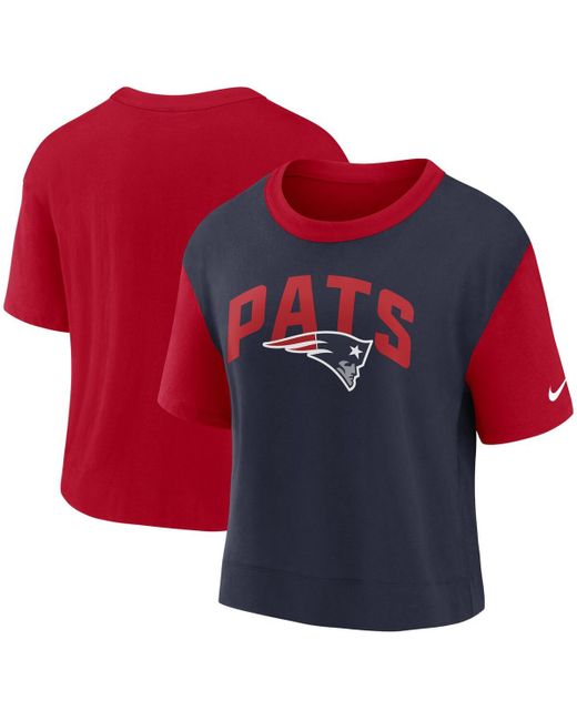 Nike Navy New England Patriots High Hip Fashion T-shirt