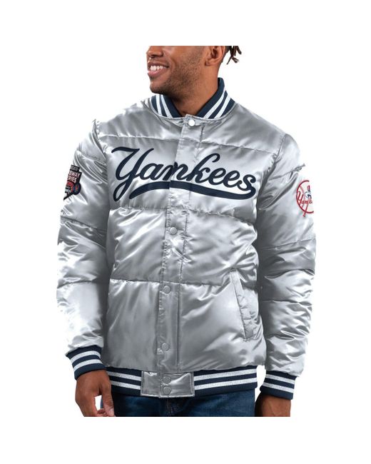Starter New York Yankees Bronx Satin Full-Snap Varsity Bomber Jacket