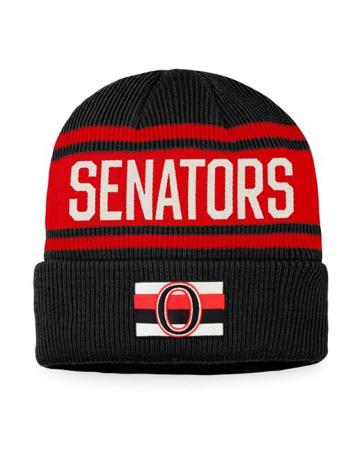 Fanatics and Red Ottawa Senators True Classic Retro Cuffed Knit Hat