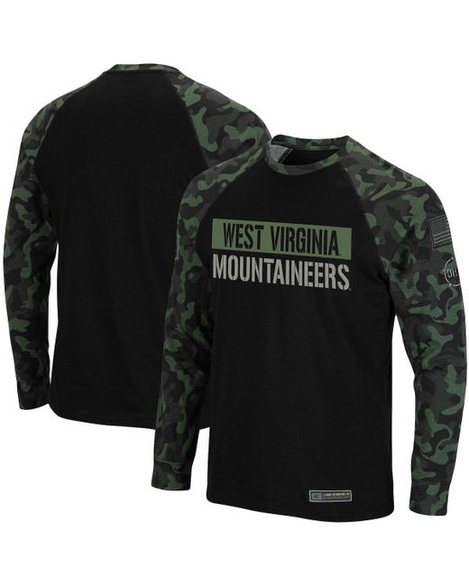 Colosseum Camo West Virginia Mountaineers Oht Military-Inspired Appreciation Big and Tall Raglan Long Sleeve T-shirt