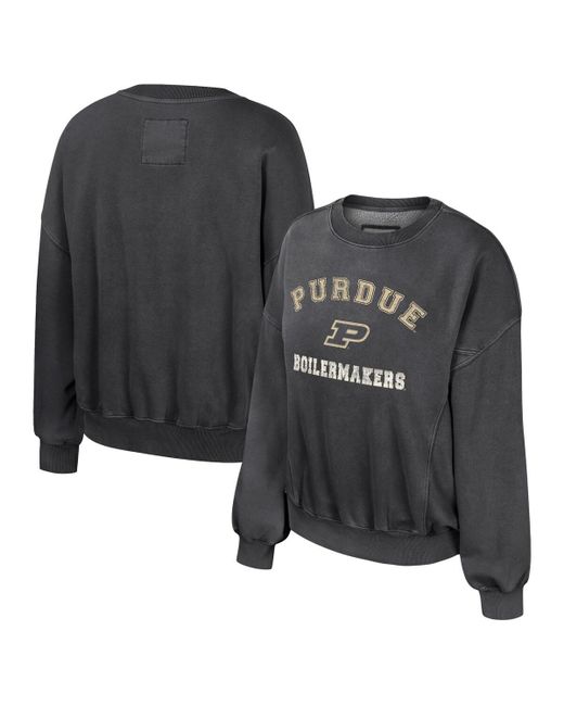 Colosseum Purdue Boilermakers Audrey Washed Pullover Sweatshirt