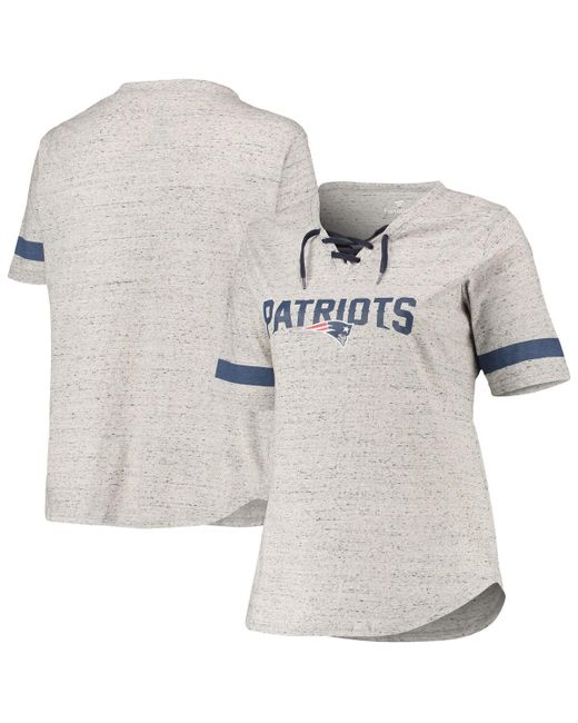 Profile New England Patriots Plus Lace-Up V-Neck T-shirt