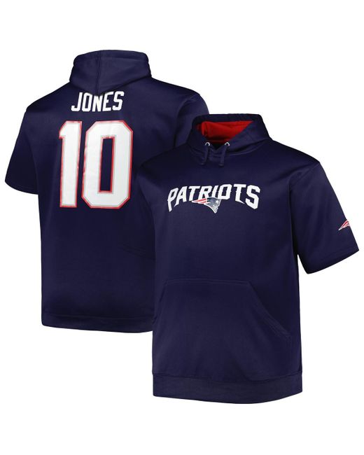 Fanatics Mac Jones New England Patriots Big and Tall Short Sleeve Pullover Hoodie