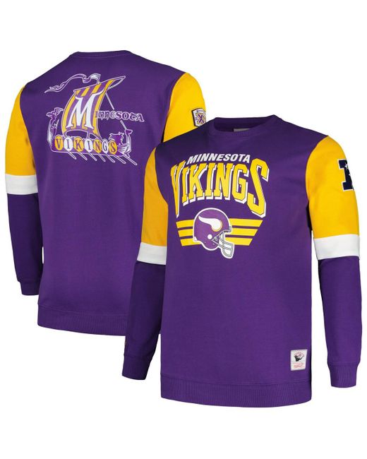 Mitchell & Ness Minnesota Vikings Big and Tall Fleece Pullover Sweatshirt