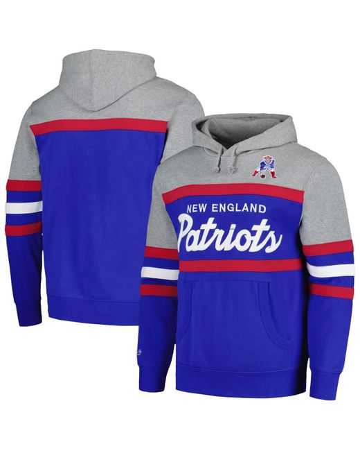 Mitchell & Ness Royal New England Patriots Big and Tall Head Coach Pullover Hoodie
