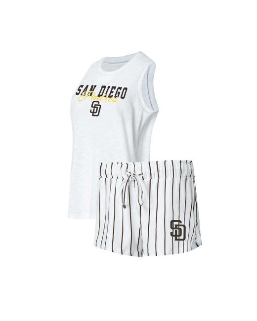 Concepts Sport San Diego Padres Reel Pinstripe Tank Top and Shorts Sleep Set
