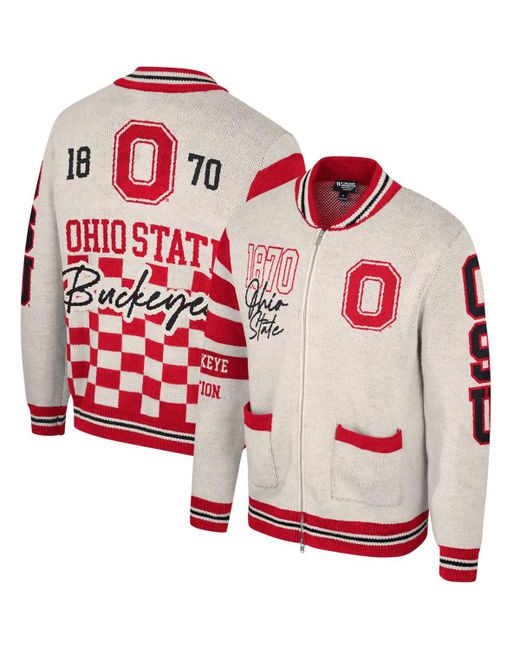 The Wild Collective and Ohio State Buckeyes Jacquard Full-Zip Sweater