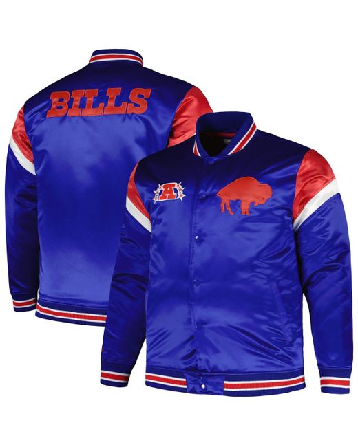 Mitchell & Ness Distressed Buffalo Bills Big and Tall Satin Full-Snap Jacket
