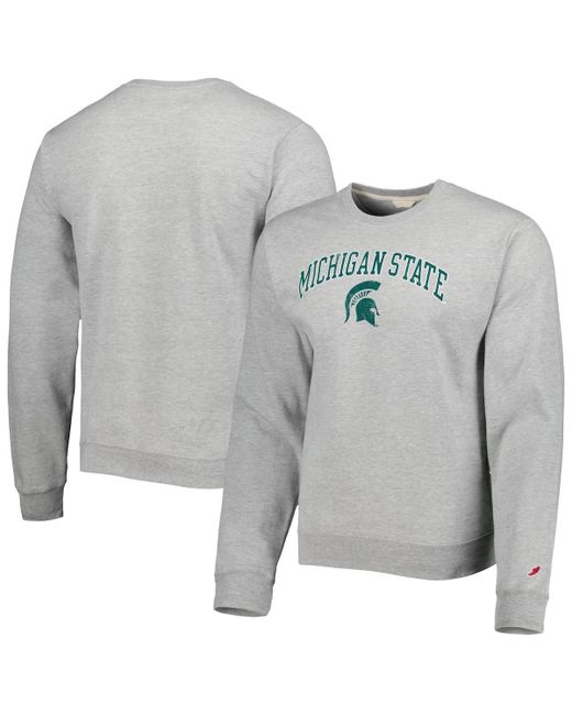 League Collegiate Wear Michigan State Spartans 1965 Arch Essential Fleece Pullover Sweatshirt