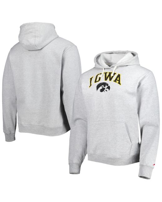 League Collegiate Wear Heather Iowa Hawkeyes Arch Essential Fleece Pullover Hoodie