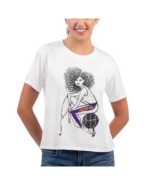 G-iii 4her By Carl Banks Los Angeles Lakers Play the Ball Cropped T-shirt