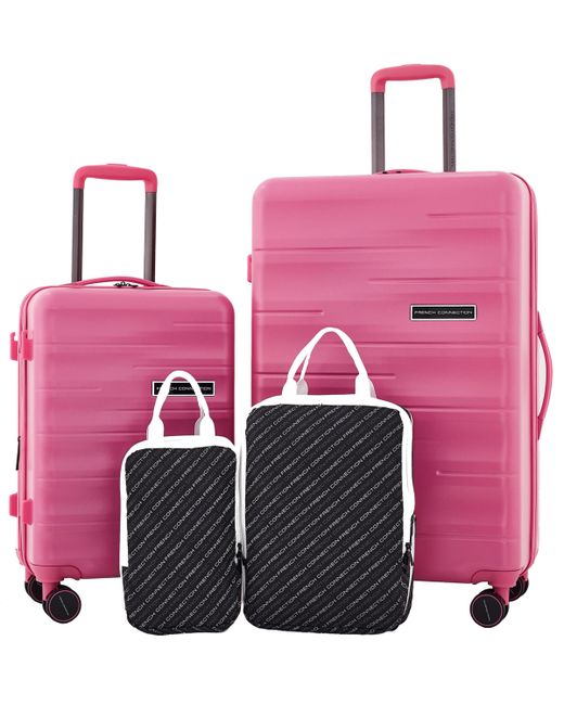 French Connection 4Pc Expandable Rolling Hardside Luggage Set