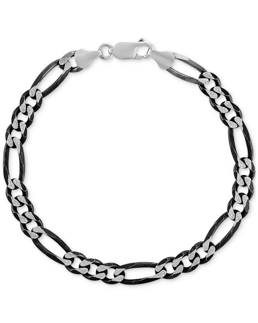 Esquire Men's Jewelry Figaro Link Chain Bracelet Ruthenium-Plated Sterling Silver Created for
