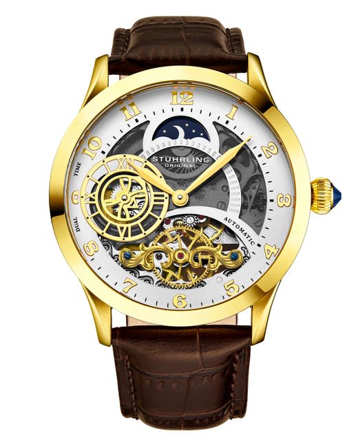 Stuhrling Leather Strap Watch 44mm