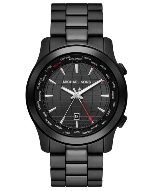 Michael Kors Runway Quartz Dual Time Stainless Steel Watch 45mm