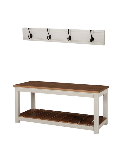 Alaterre Furniture Savannah Coat Hook with Bench Set