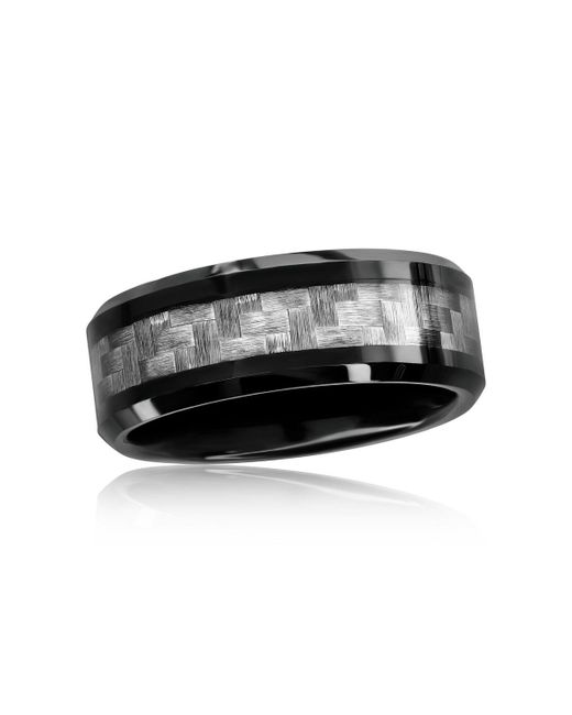 Metallo Plated Ring Silver Carbon Fiber
