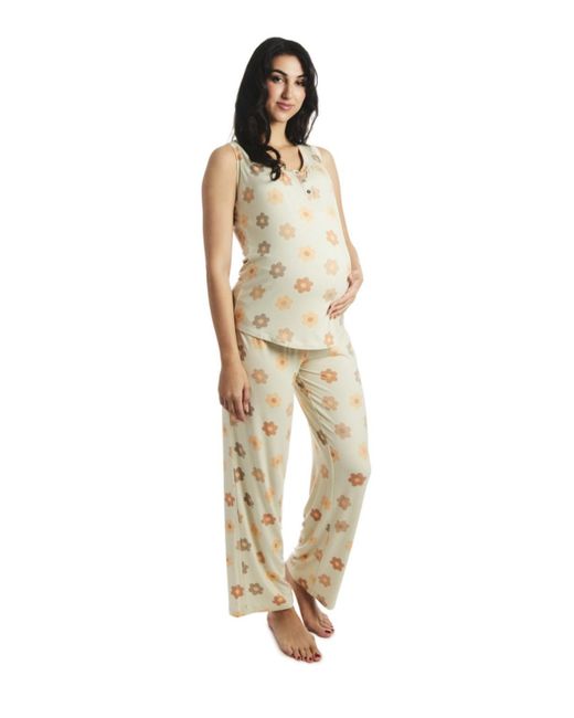 Everly Grey Joy Tank Pants Maternity/Nursing Pajama Set