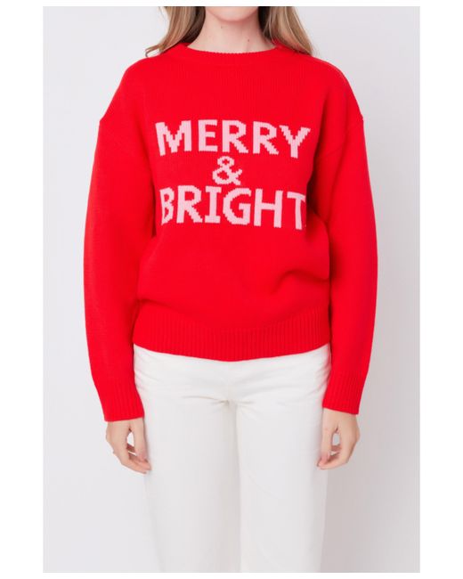 English Factory Merry and Bright Holiday Sweater