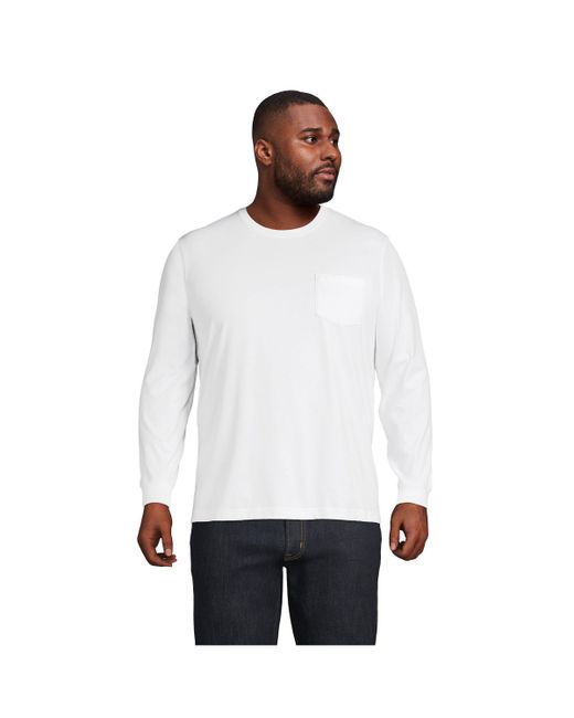 Lands' End Big Tall Super-t Long Sleeve T-Shirt with Pocket