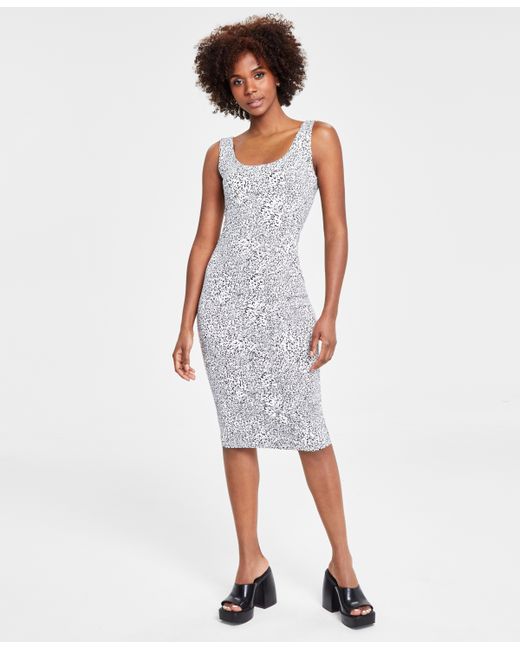 Bar III Printed Scoop-Neck Sleeveless Jersey Dress Created for