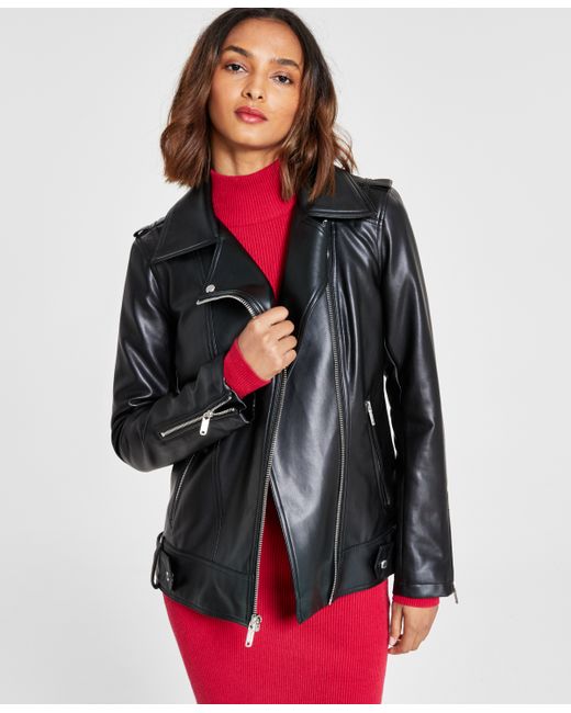 Guess Oversized Faux-Leather Moto Jacket Created for